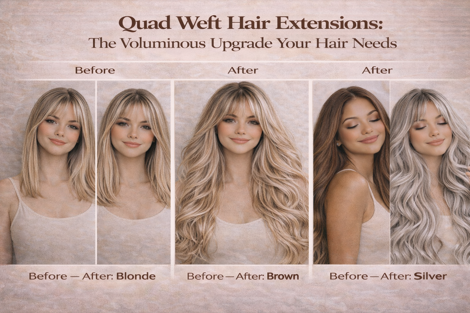 Quad Weft Hair Extensions: The Voluminous Upgrade Your Hair  display picture 1