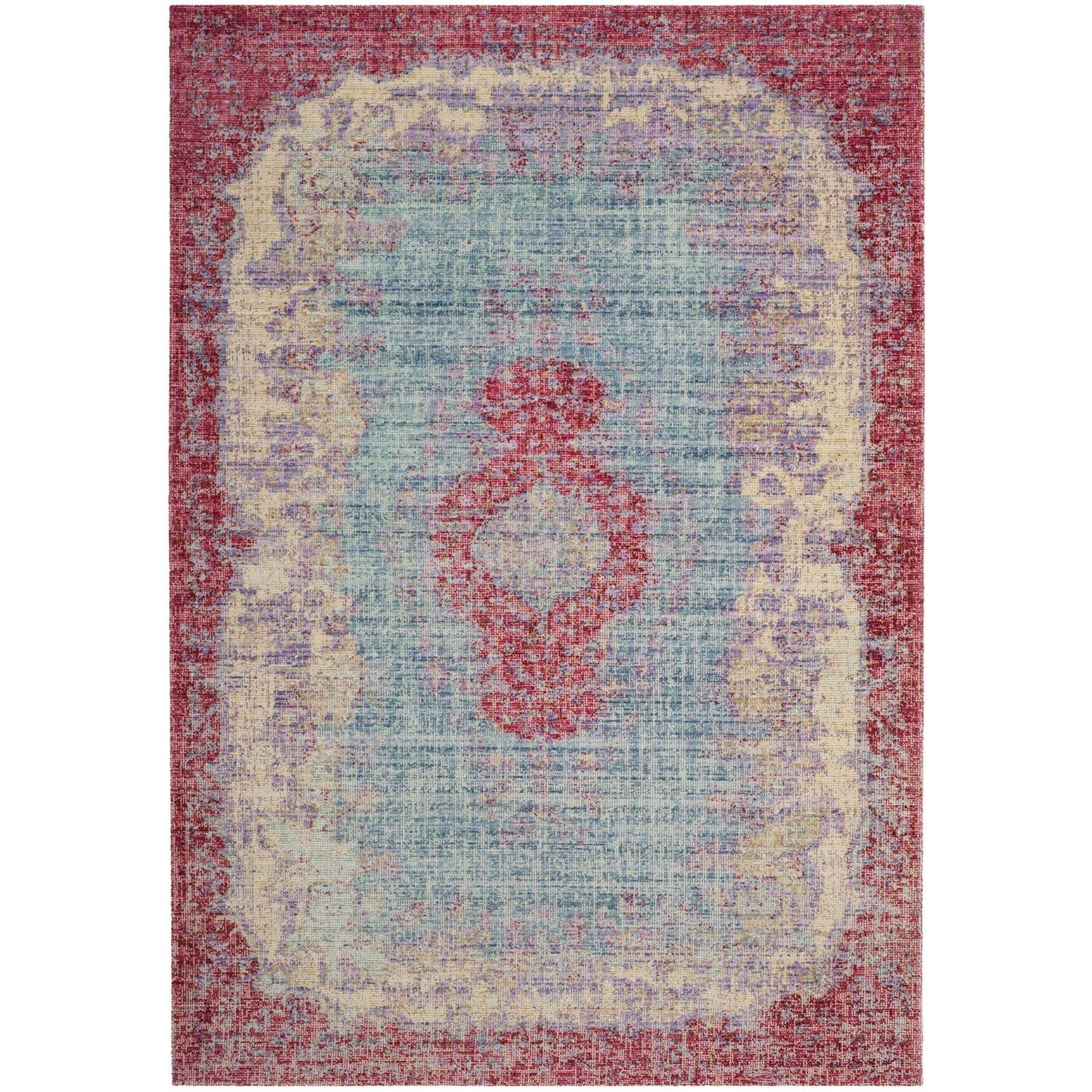 Blue Coloured Indoor Power Loomed Easy Care Medium Area Rug For Home Decor Rugs for Living Room, Bedroom, Dining Room, Home Office, Basement