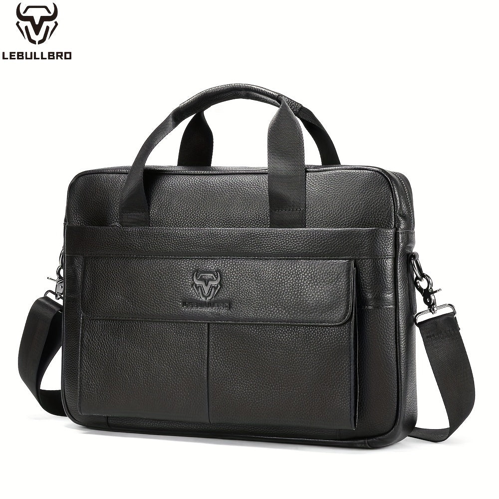 Men Top Layer Cowhide Leather Laptop Bag 100% Genuine Shoulder Messenger Leather Laptop Bag Business Handbag