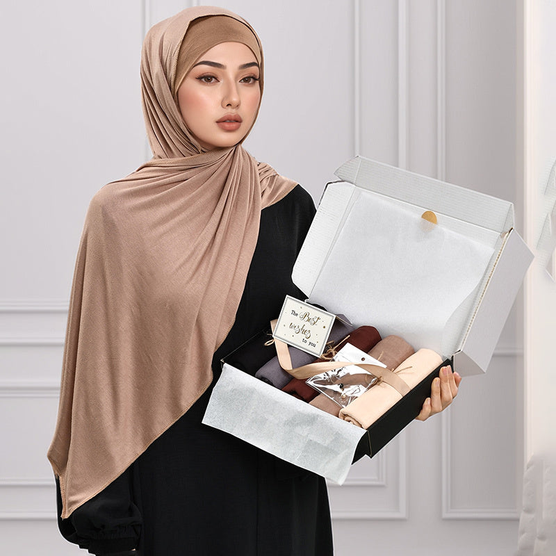 Elegant Soft Rayon Bamboo Jersey Woven Hijab for Women - Versatile Long Shawl in Black, Gray, Brown, and Beige - Breathable & Machine Washable - Perfect Gift for Holidays and Special Occasions, Festive Headwear