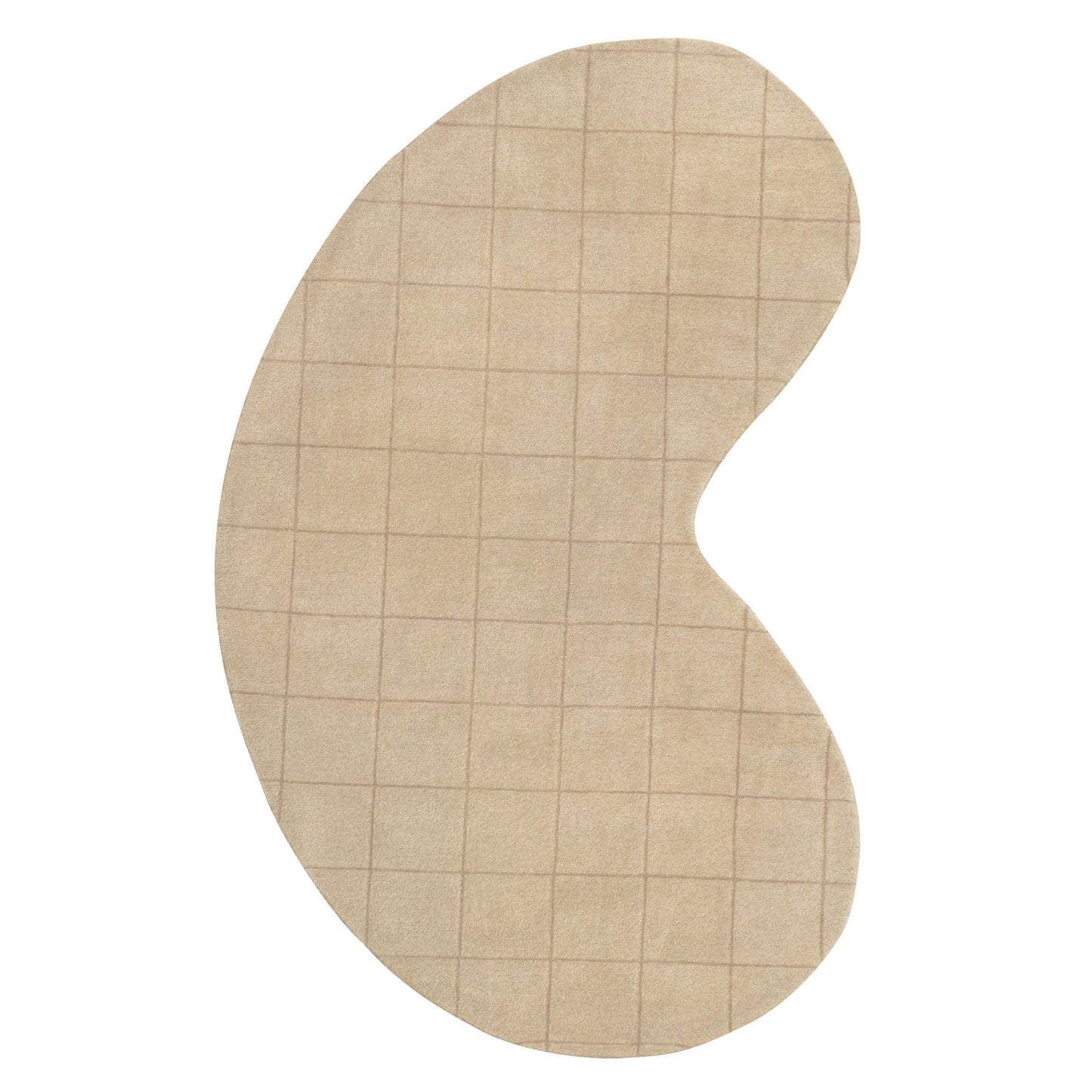 Bean Modern Plaid Grid Handwoven Wool Indoor Area Rug, Bohemian Casual Classic Coastal Geometric Minimalist Home Décor, Bedroom, Living Room, Dining Kitchen