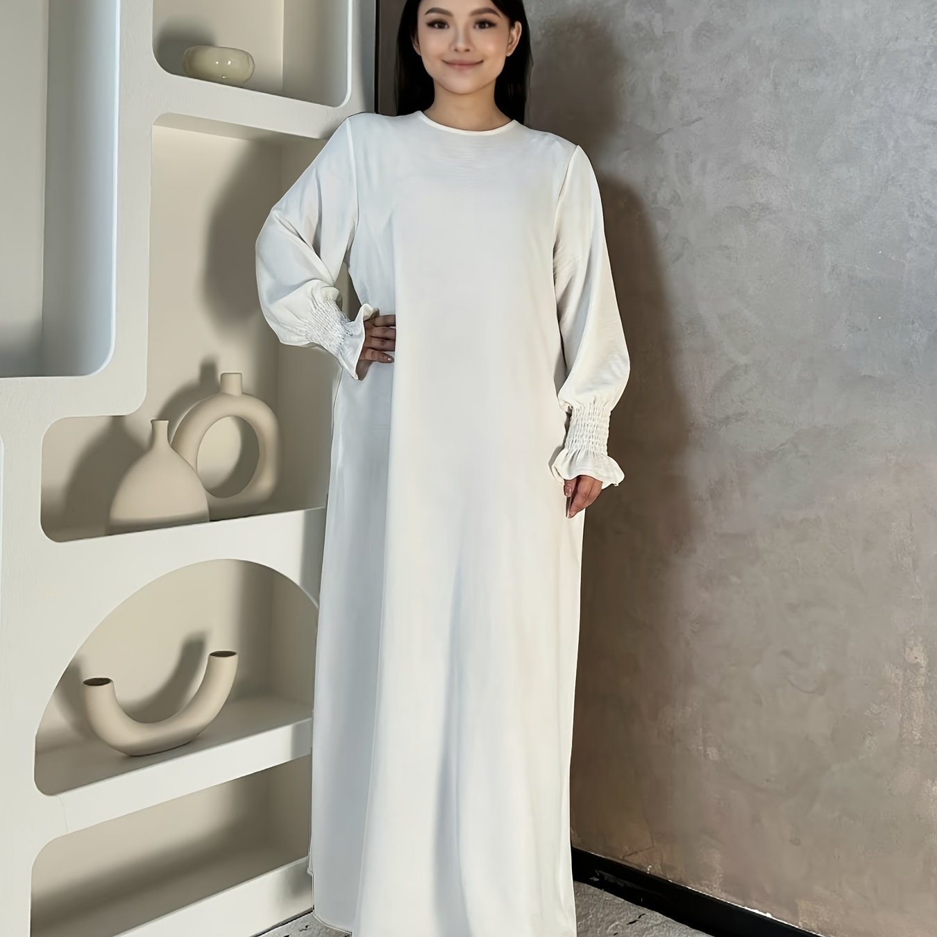 Soft Crepe Material With Pocket Muslim Lady Abaya Prayer Abaya
