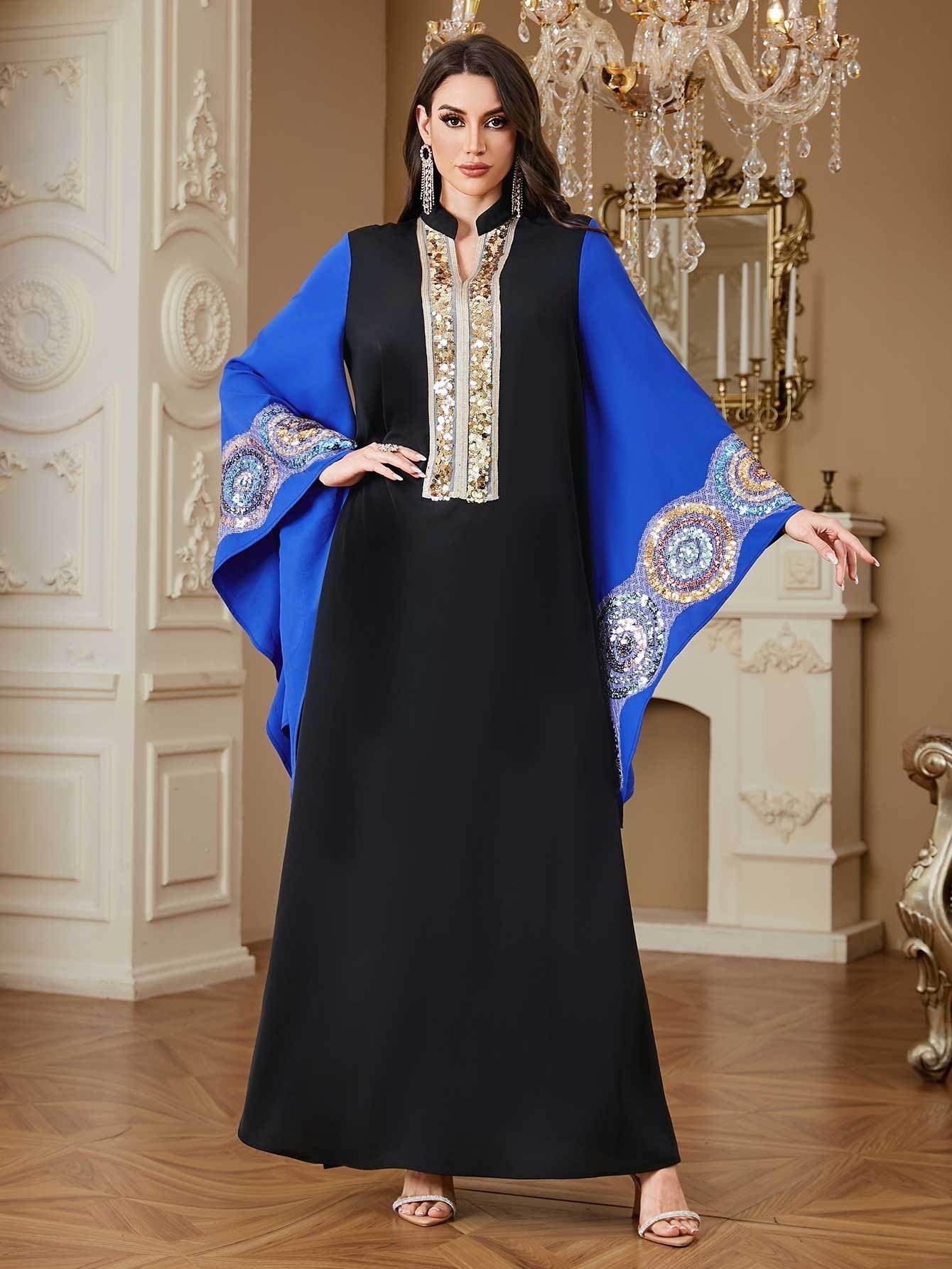 Women's Elegant Maxi Abaya Kaftan - Formal Evening Gown & Everyday Islamic Dress in Lavender Purple, Batwing Sleeves, Non-Stretch Formal event & Everyday Islamic Clothing for Weddings