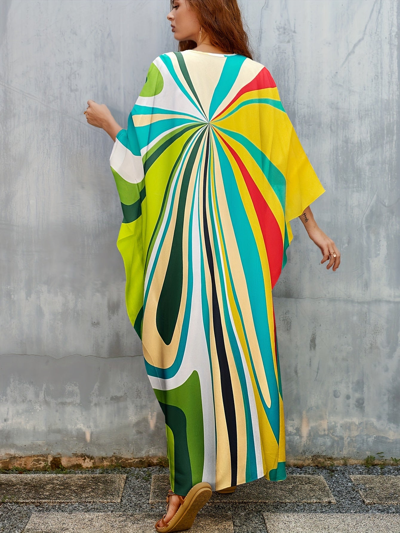 Plus Size Kaftan Dresses Long Swimsuit Coverup for Women Caftans Loungewear Casual Fall Dress