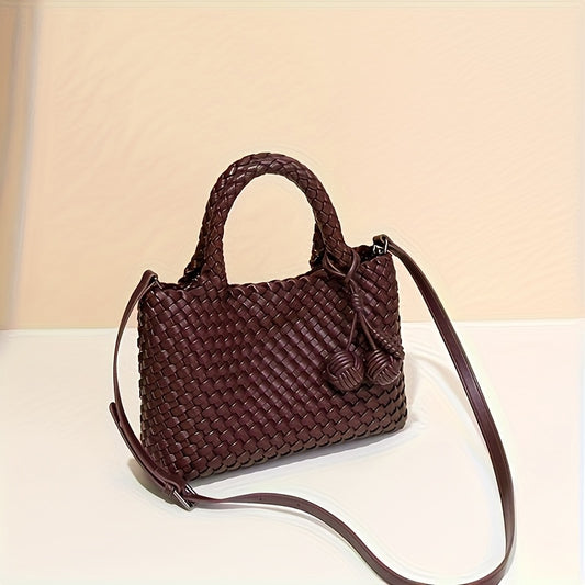 Handwoven Soft Leather Handbag 2025 New Single Shoulder Crossbody Bag For Women Unique Design Fashion With Foreign Style