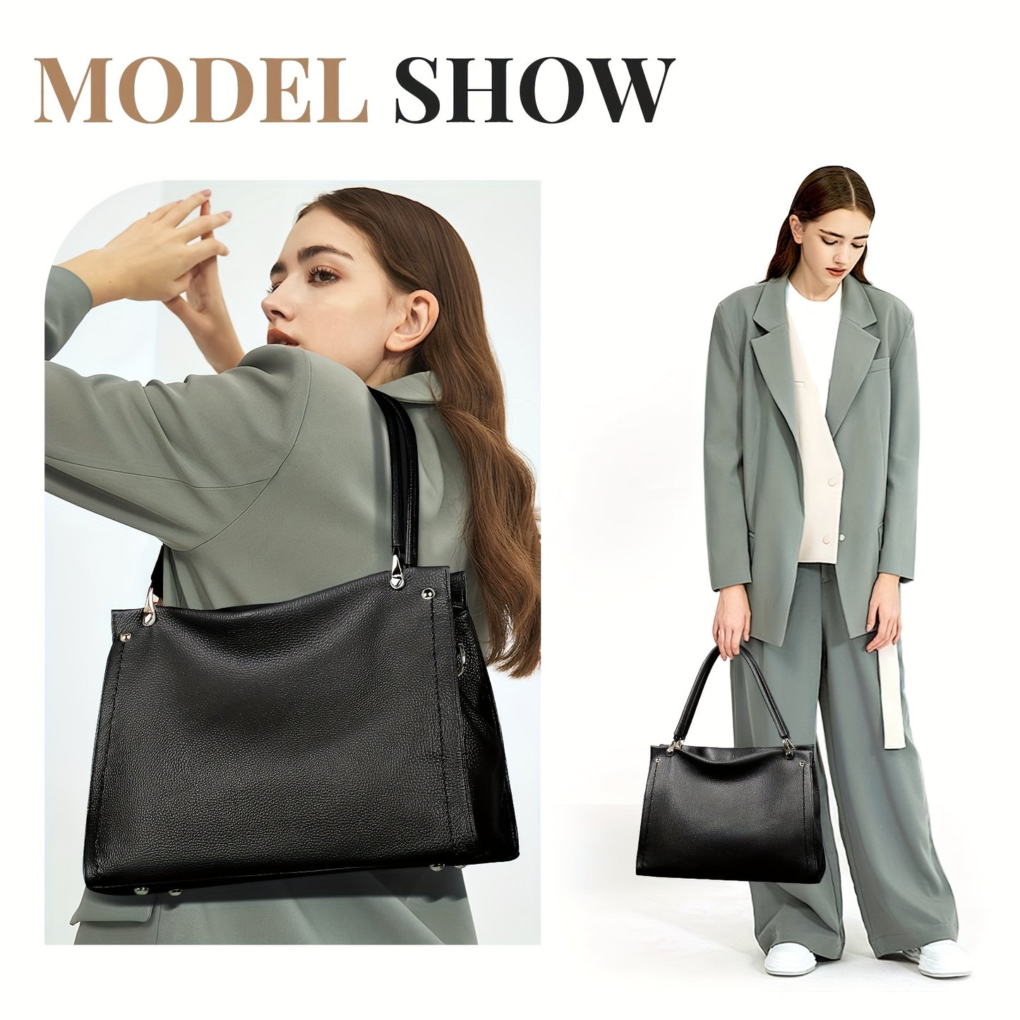 Elegant Leather Handbag, Women's Tote Bag, Versatile Single Shoulder Sling Bag