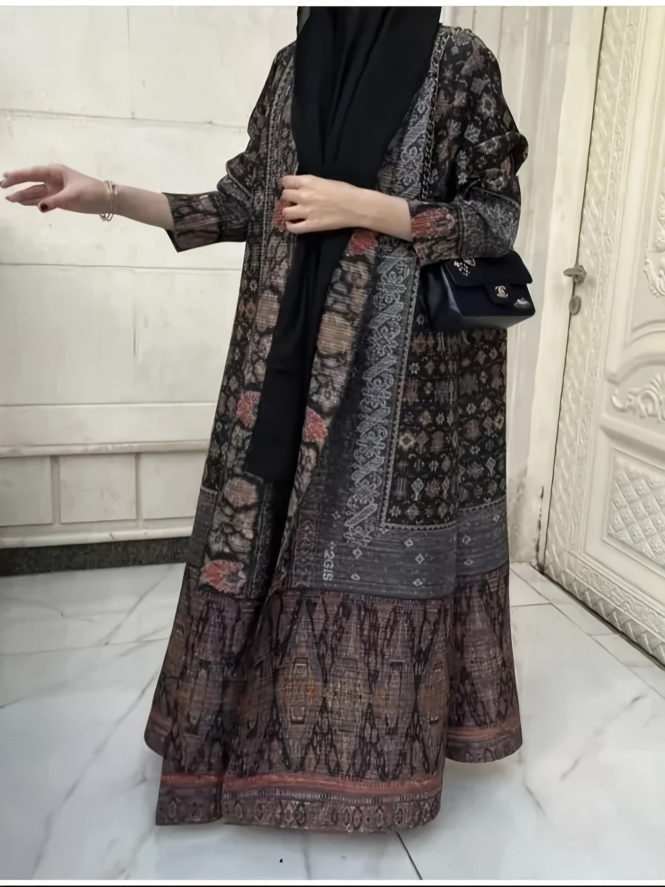 Women's Islamic Arabic Abaya - Elegant Middle Eastern Long Coat Cape, Machine Washable Islamic Dress in Black/Red/Brown/Gray/Beige/White/, for Eid, Hajj, Ramadan - Modest Muslim Clothing