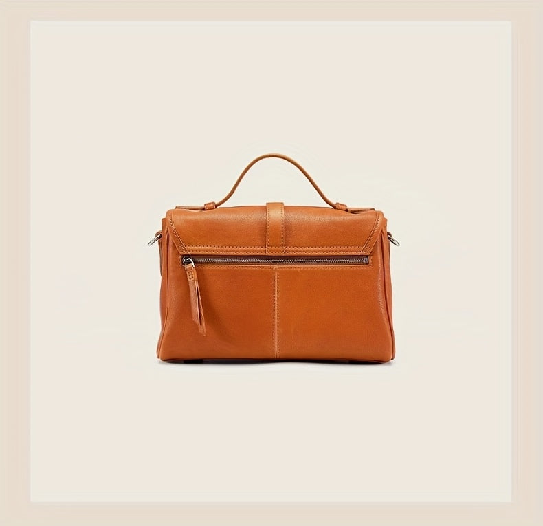 Genuine Leather Satchel Postman Cow Genuine Leather Vintage Postman Bag Women's Commuting Single Shoulder Crossbody Bag Niche Bag