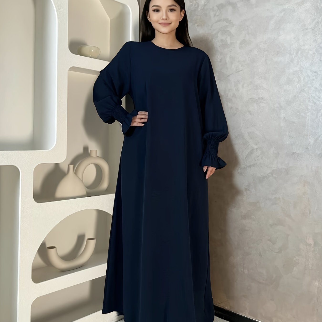 Soft Crepe Material With Pocket Muslim Lady Abaya Prayer Abaya