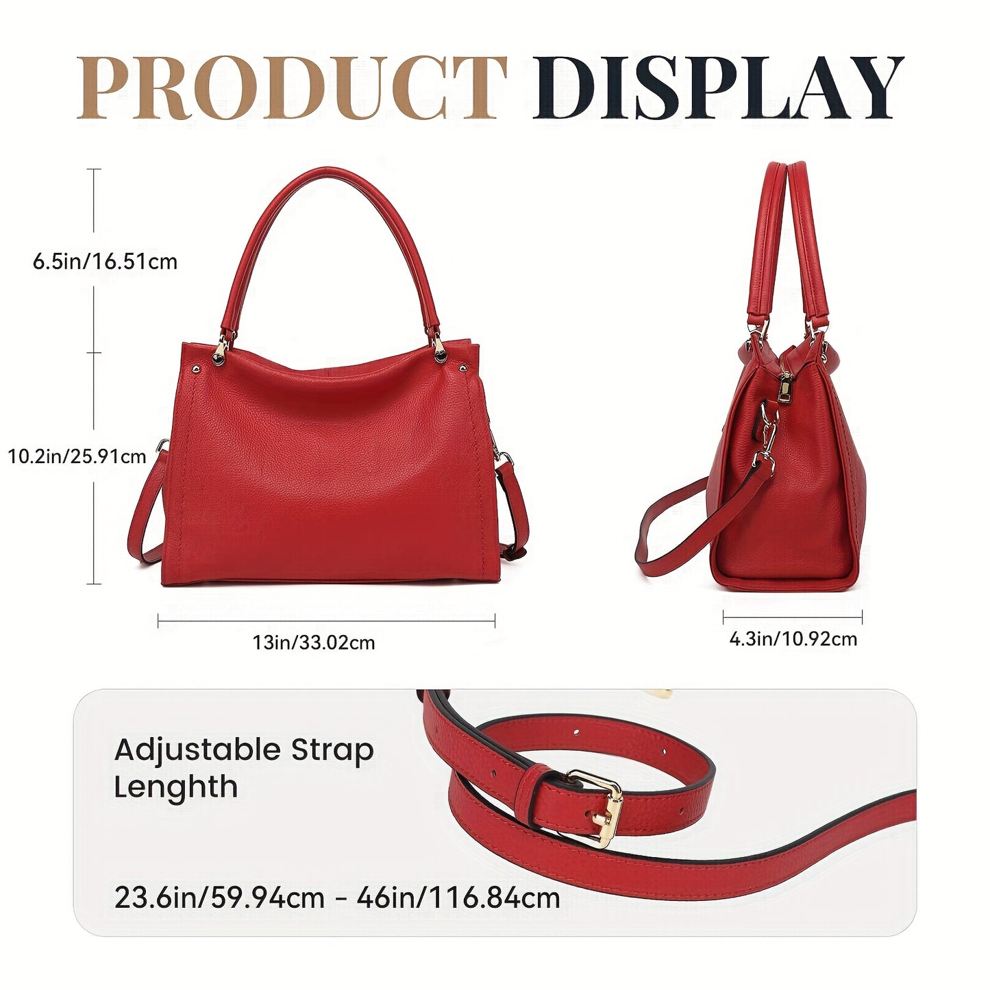 Elegant Leather Handbag, Women's Tote Bag, Versatile Single Shoulder Sling Bag