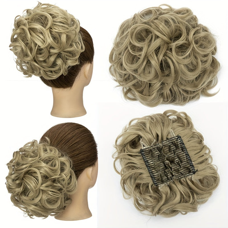 Curly Bun Extensions Scrunchie Combs In Messy Bun Hair Piece For Women