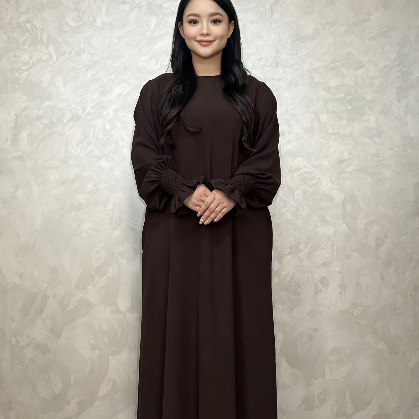 Soft Crepe Material With Pocket Muslim Lady Abaya Prayer Abaya