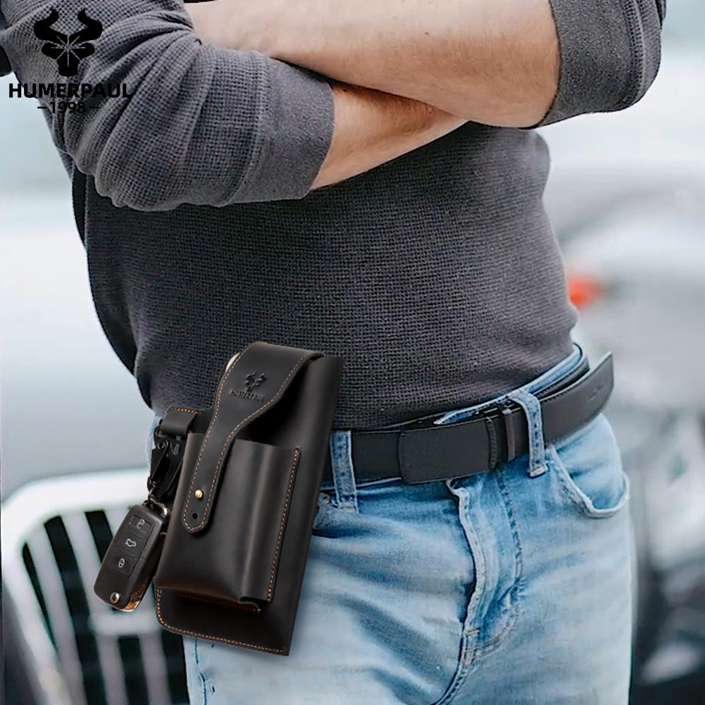 Men's Leather Mobile Phone Case, Mobile Phone Stand With Belt Ring, Mobile Phone Bag Protective Case, Unique Father's Day Gift