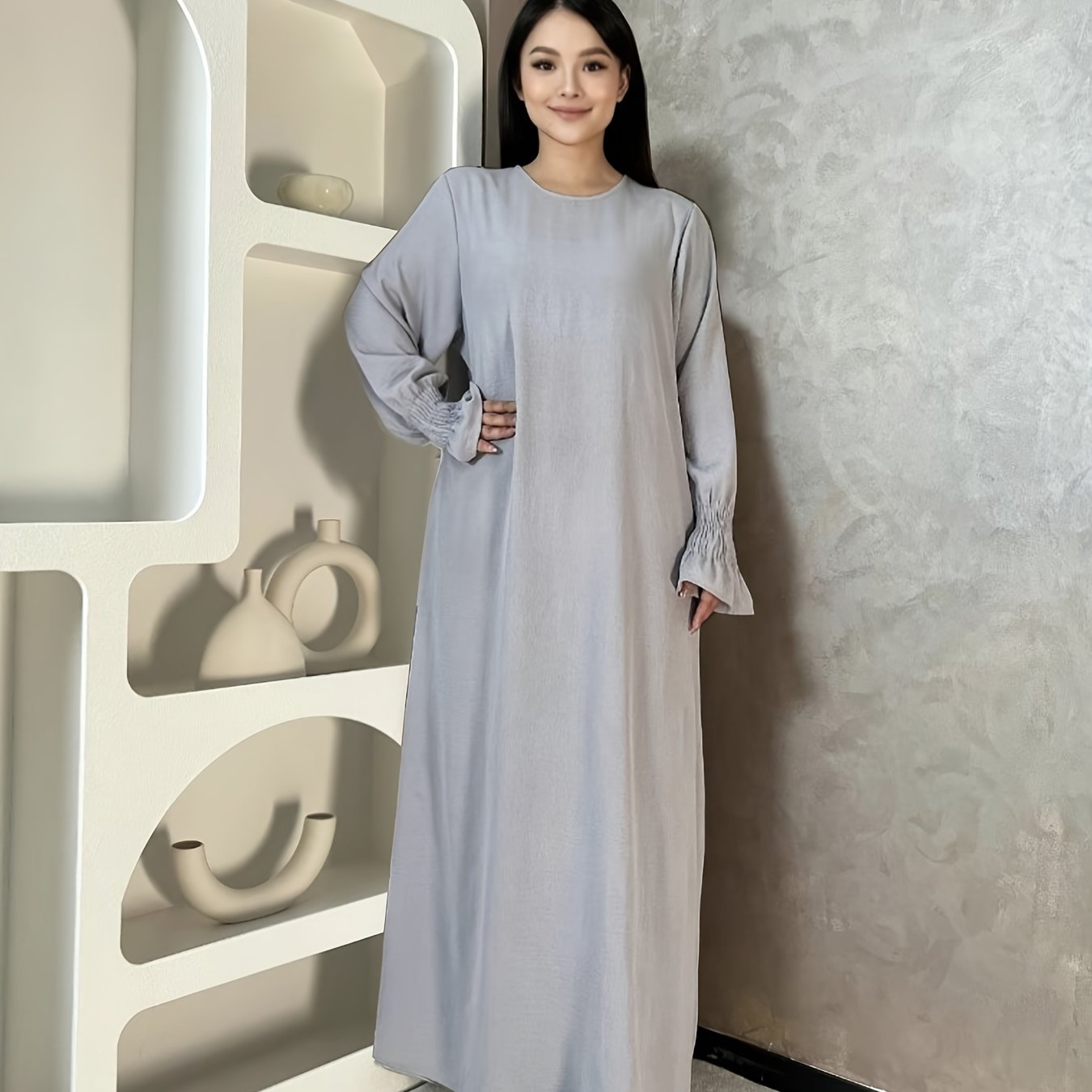 Soft Crepe Material With Pocket Muslim Lady Abaya Prayer Abaya