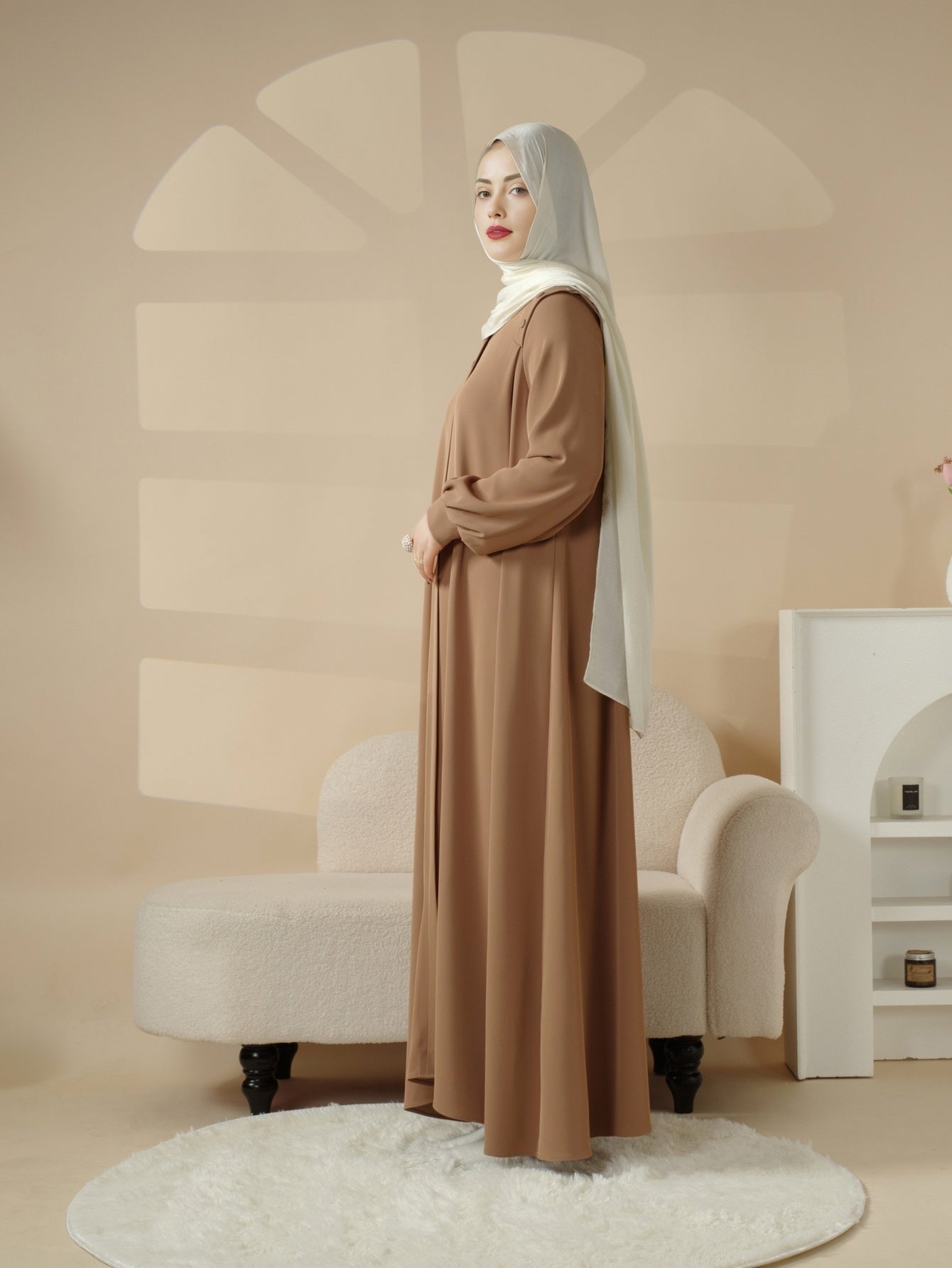 Elegant Macaron Color Shoulder Button Pullover Abaya Dress for Women - Long Sleeve, Solid Color, Non-Stretch Fabric, Regular Fit, Perfect for Ramadan, Prayer, and Muslim Style, Muslim Dress | Elegant Abaya | Nonstretch Fabric, Abay