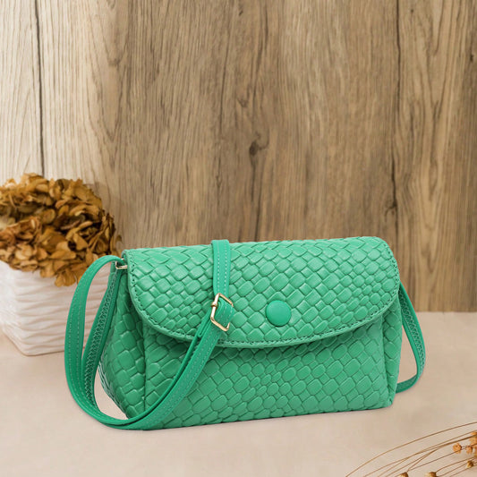 Women's Woven Leather Tote Small Crossbody Bag Woven Quilted Wallet Square Shoulder Bag Woven Tote Bag with Adjustable Strap