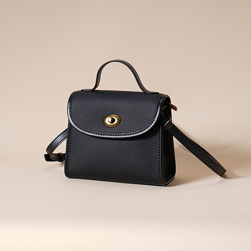 2025 New Women's Genuine Leather Crossbody Bag - Adjustable Shoulder Strap, Lightweight Small Square Purse with Zipper Closure, Multiple Compartments