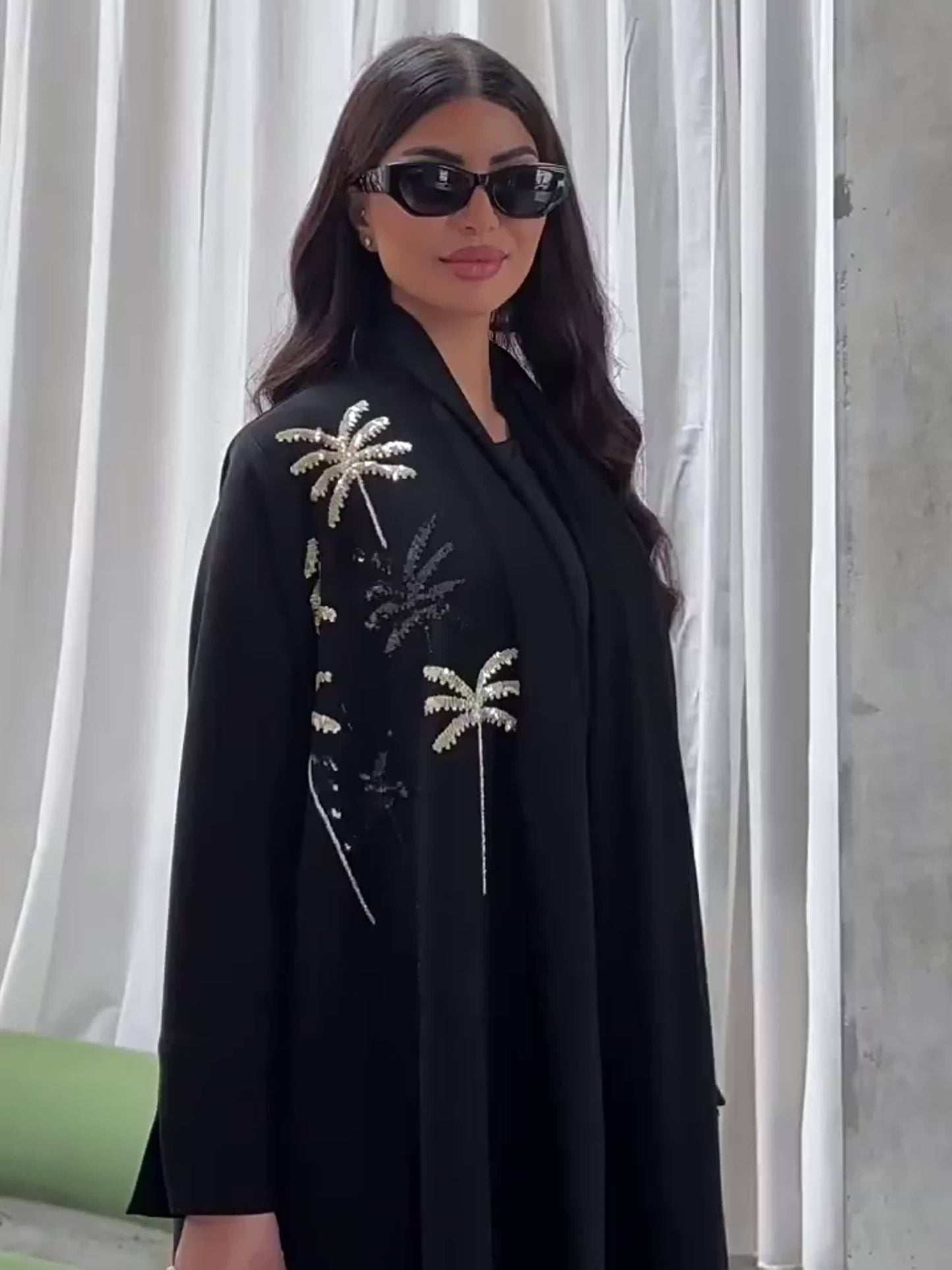 New Hot Middle Eastern Muslim Women's Kaftan Abaya: Black Turkish-Style Elegant Long Dress with Beadwork, Ethnic Party Evening Gown for Ladies