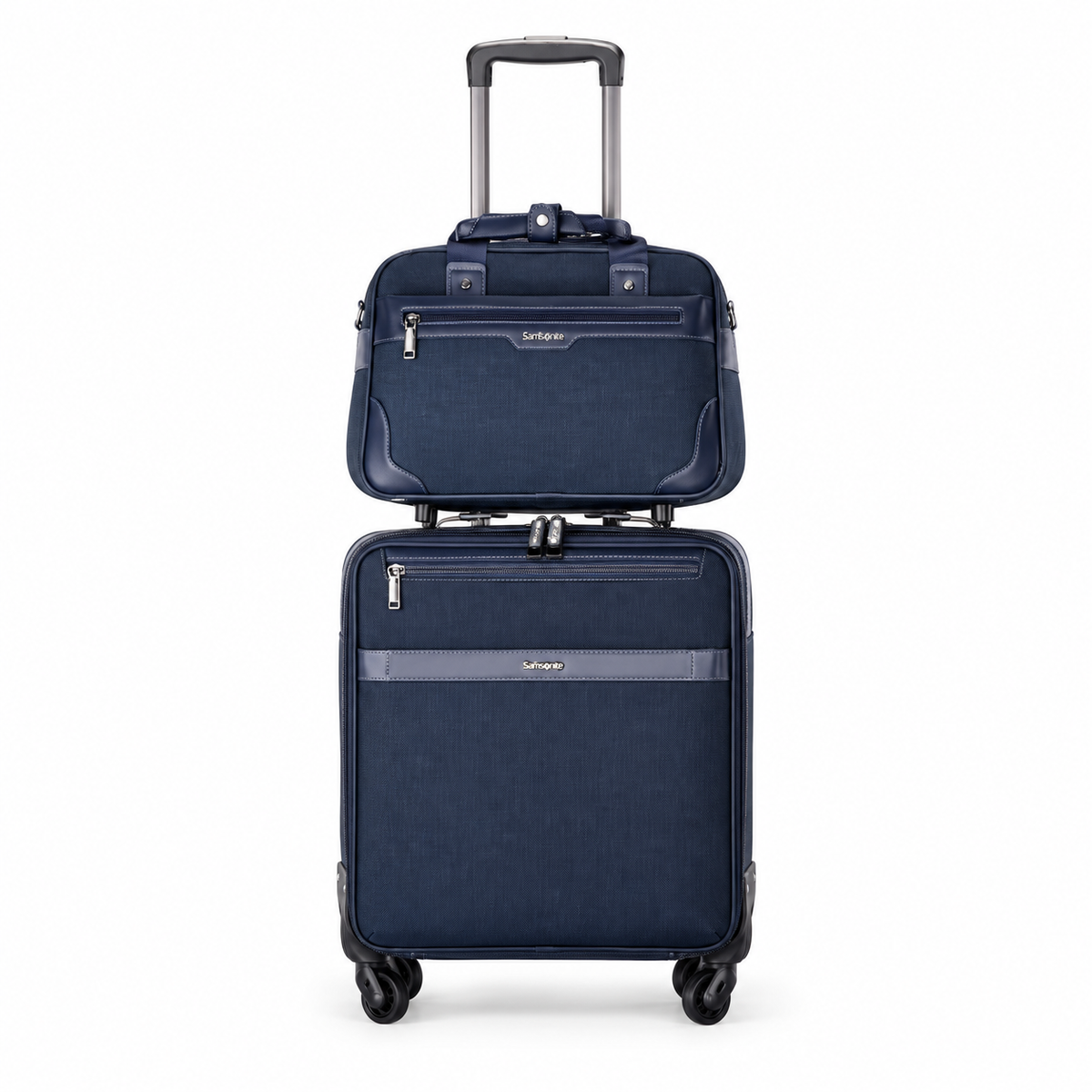 Navy Leather Trolley With Matching Tote