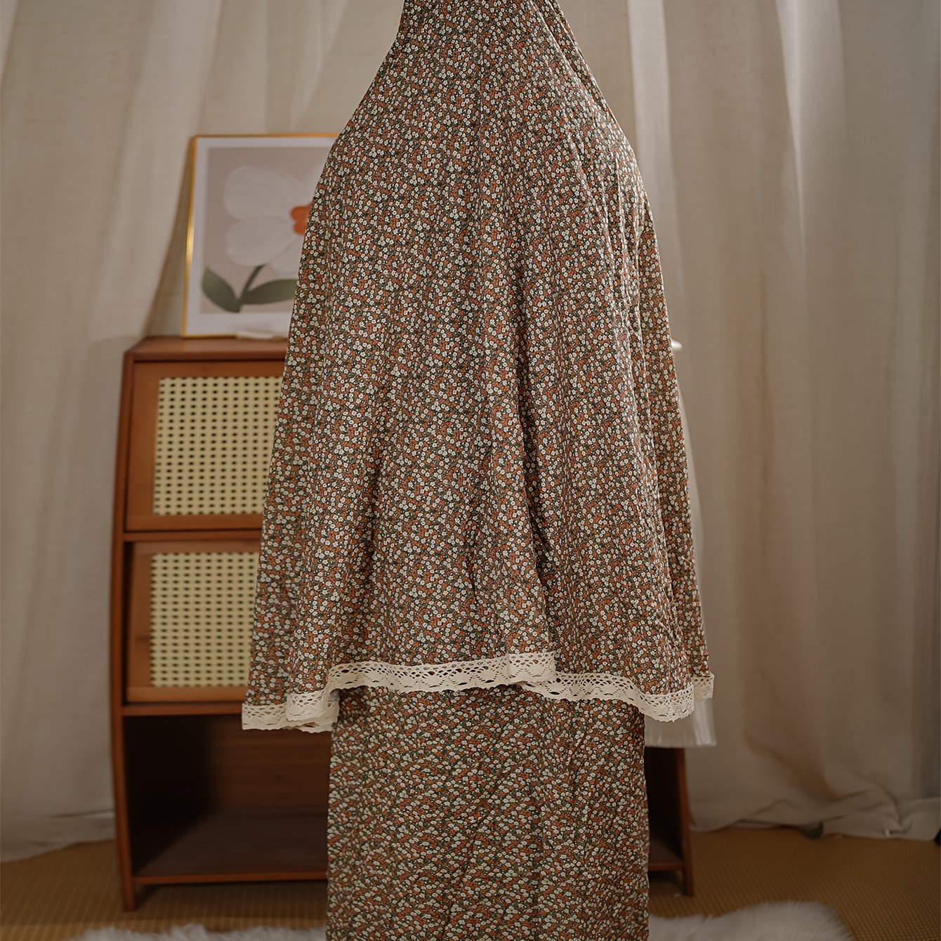 Two-Piece Hooded Jilbaab Outfit for Muslim Women in The Middle East