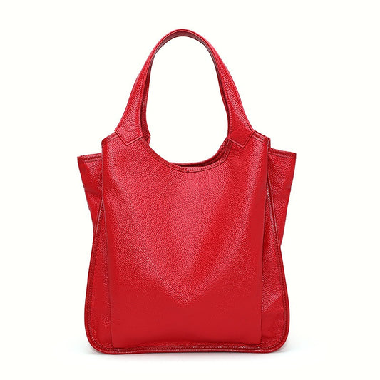 Genuine Leather Tote & Messenger Bag for Women - Large Capacity Shoulder Handbag with Zipper Closure