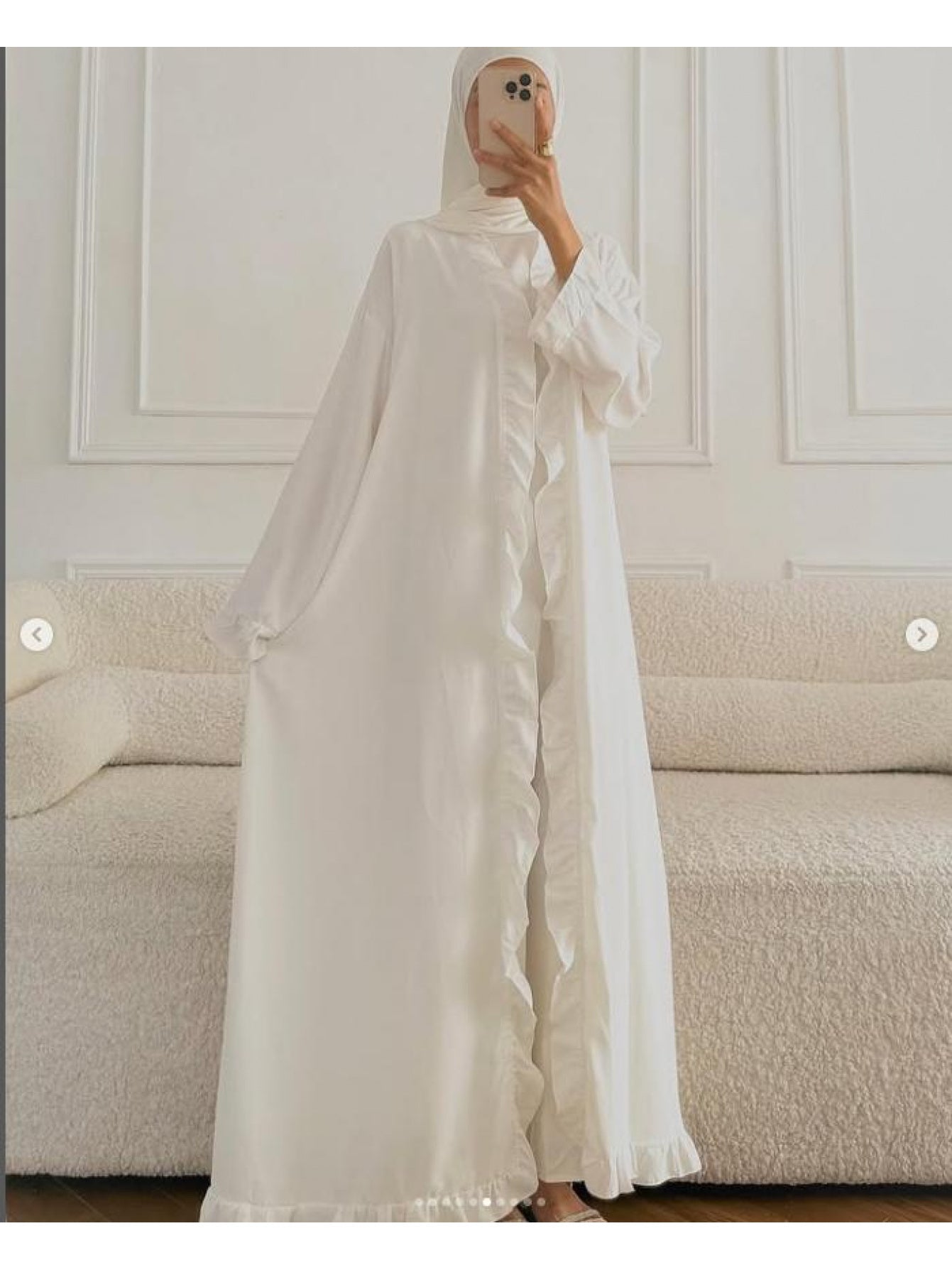Women's Elegant Arabic Abaya Robe - Lightweight Breathable Loose Fit Long Sleeve Arabic Dress with Belt, Solid Color Machine Washable All-Season Casual & Formal Wear