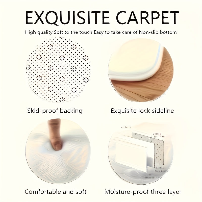 Sponge Thickness 10mm Density 18D Square Meter Weight 500g Set of 1/2/3 Kitchen Bathroom Rugs, Decorative Mats with Traditional Portuguese or Moorish