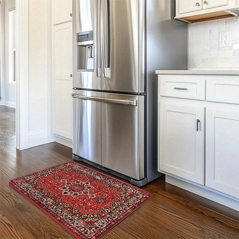 Traditional Persian Mat, Flannel, Washable Floor Mats, Soft And Non-slip, Door Floor Mat, Bathroom Floor Mat, Kitchen Floor Mat, Laundry Room, Bedroom, Living Room Mat, Low-fluff Door Mat, Indoor Door Carpet, Rugs