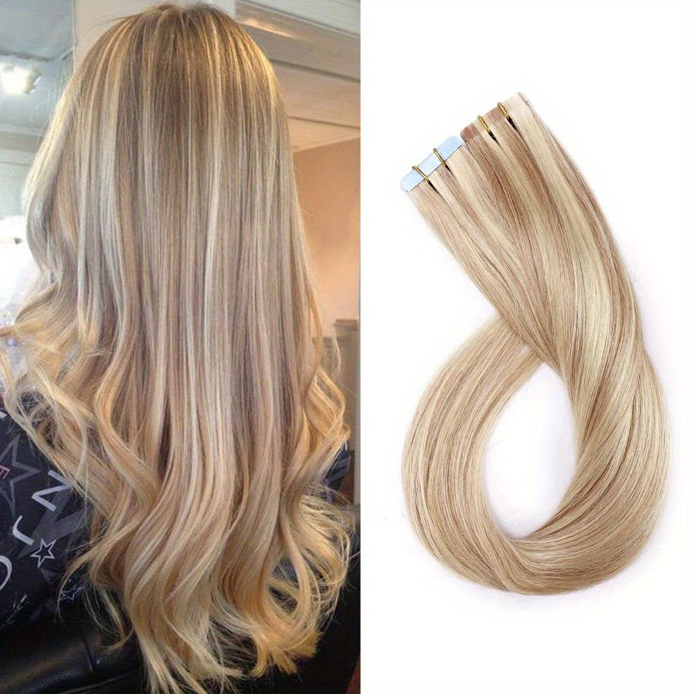 20pcs Remy Human Hair Tape In Straight Hair Extensions
