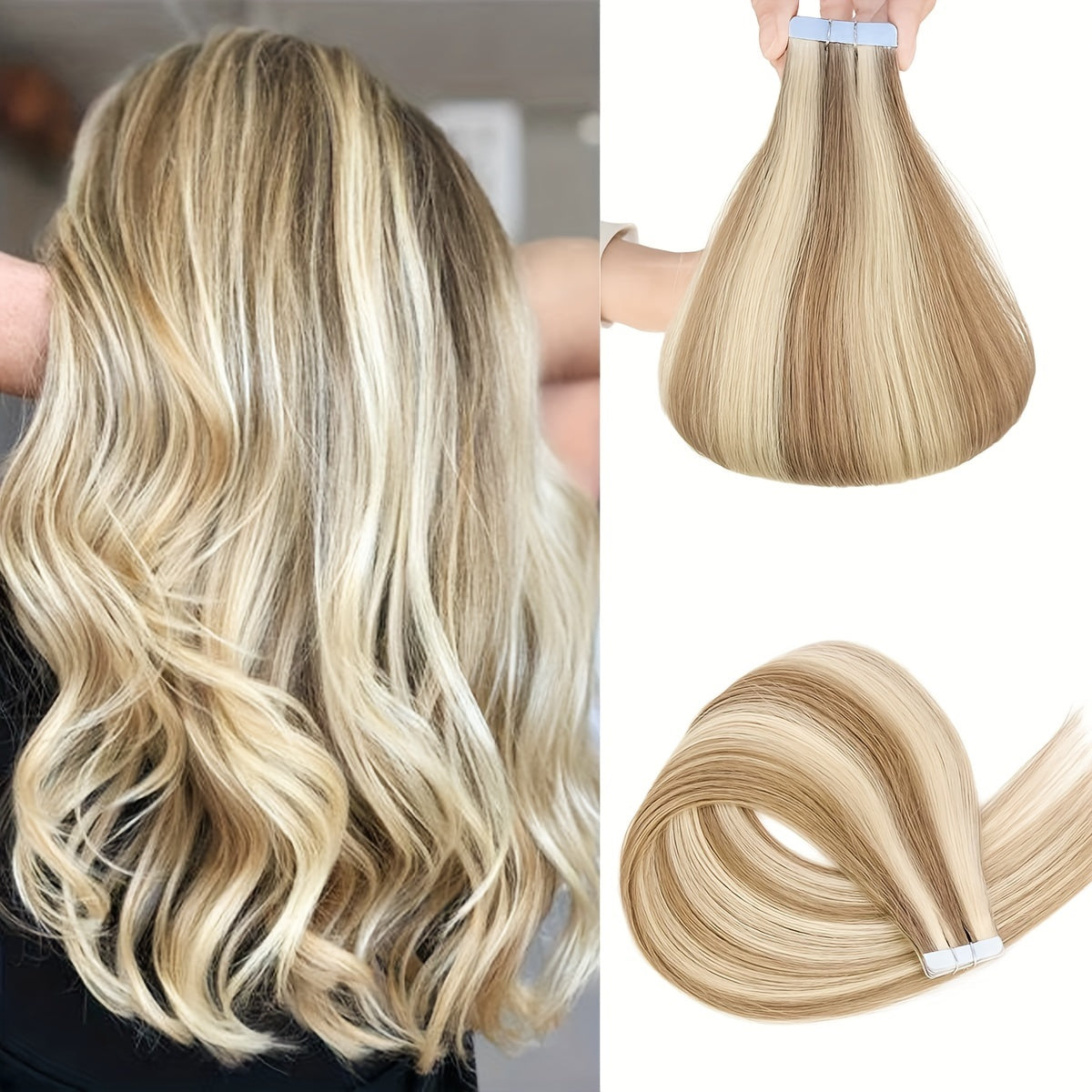 20pcs Remy Human Hair Tape In Straight Hair Extensions