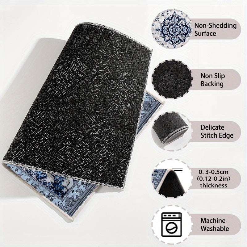 Decorative Home Rugs, Upgraded Thickened Anti-slip Floor Mats Machine Washable, Anti-slip Floor Mats, Living Room Bathroom Laundry Sink Doorway Floor Mats