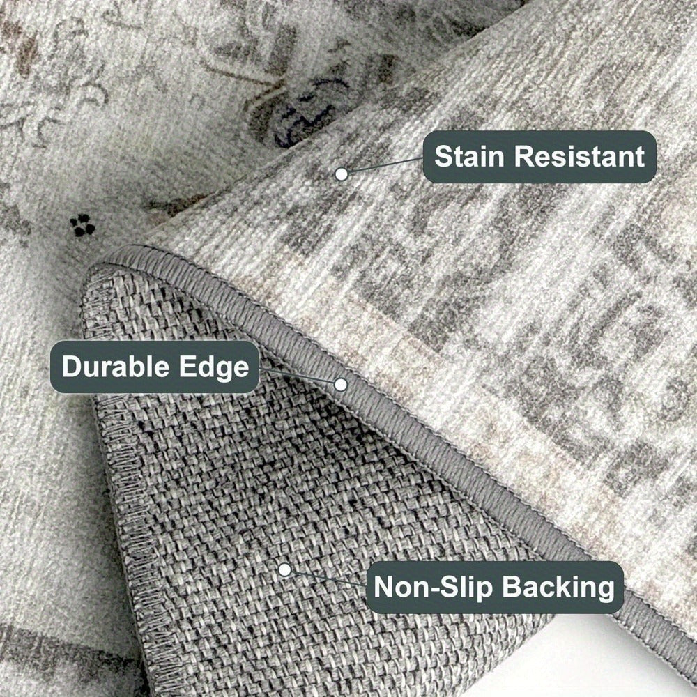 Non-slip carpet - Entrance rug, Front door rug, Interior Entrance rug, Mini rug, Bedroom kitchen rug (light grey)