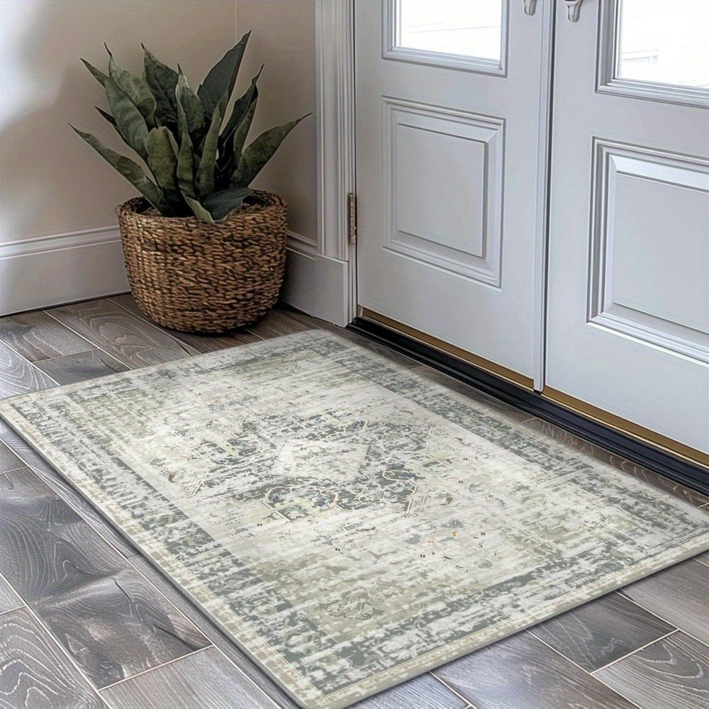 Non-slip carpet - Entrance rug, Front door rug, Interior Entrance rug, Mini rug, Bedroom kitchen rug (light grey)
