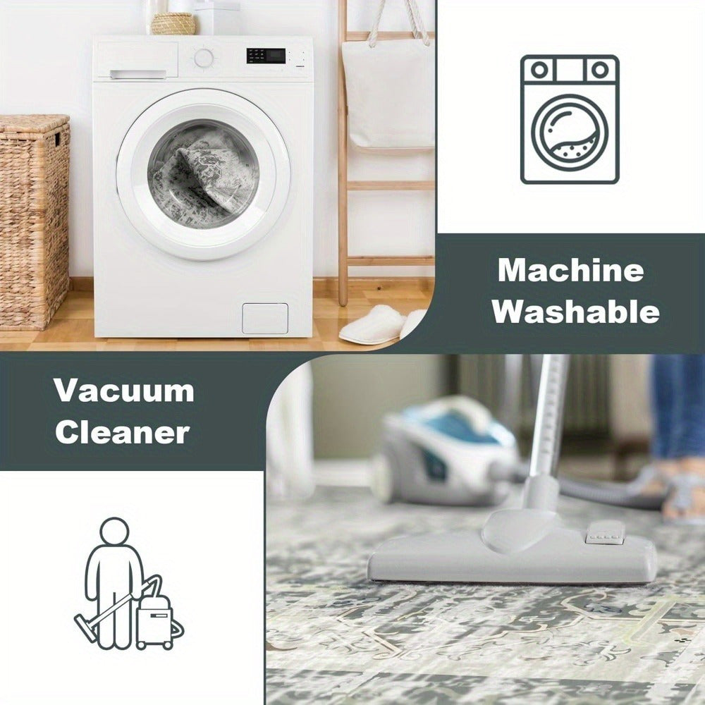 Non-slip carpet - Entrance rug, Front door rug, Interior Entrance rug, Mini rug, Bedroom kitchen rug (light grey)