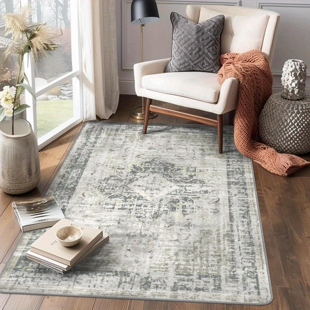 Non-slip carpet - Entrance rug, Front door rug, Interior Entrance rug, Mini rug, Bedroom kitchen rug (light grey)