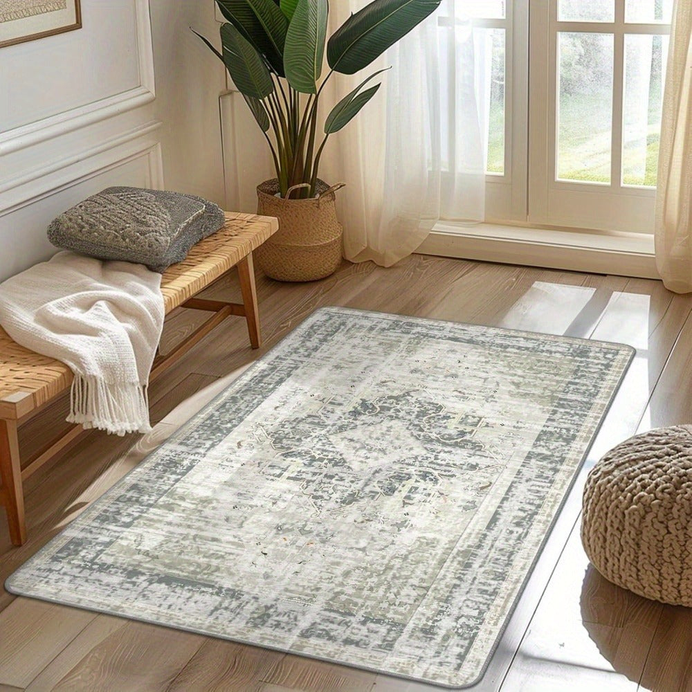 Non-slip carpet - Entrance rug, Front door rug, Interior Entrance rug, Mini rug, Bedroom kitchen rug (light grey)