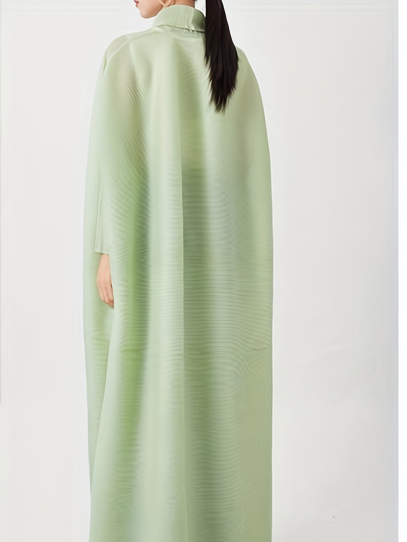 Elegant Women's Loose-Fit Long Sleeve Emirati Abaya with Turn- Collar - Brown, High-Stretch Fabric, Full-Length Pants, Perfect for Spring & Fall, Muslim Dress, Muslim Dress | Loose Fit Abaya