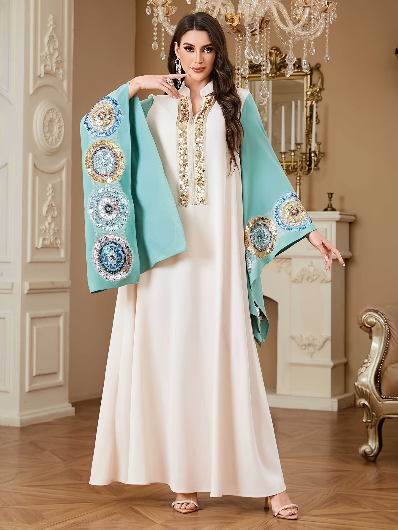 Women's Elegant Maxi Abaya Kaftan - Formal Evening Gown & Everyday Islamic Dress in Lavender Purple, Batwing Sleeves, Non-Stretch Formal event & Everyday Islamic Clothing for Weddings