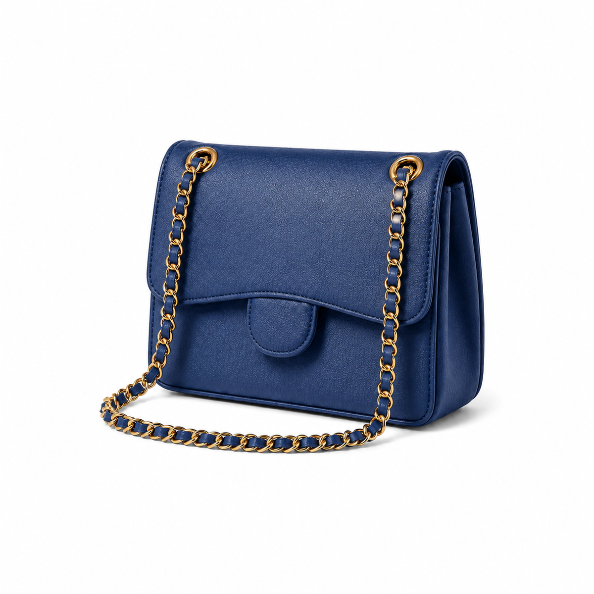 Deep Blue Chain Strap Shoulder Bag