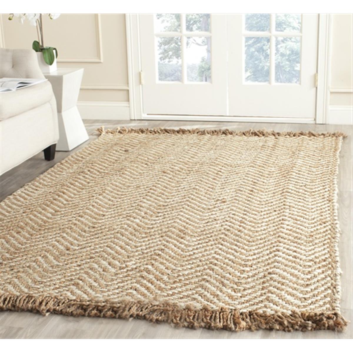 4 x 6 ft. Small Rectangle Casual Bleach & Natural Brown Fiber Rug