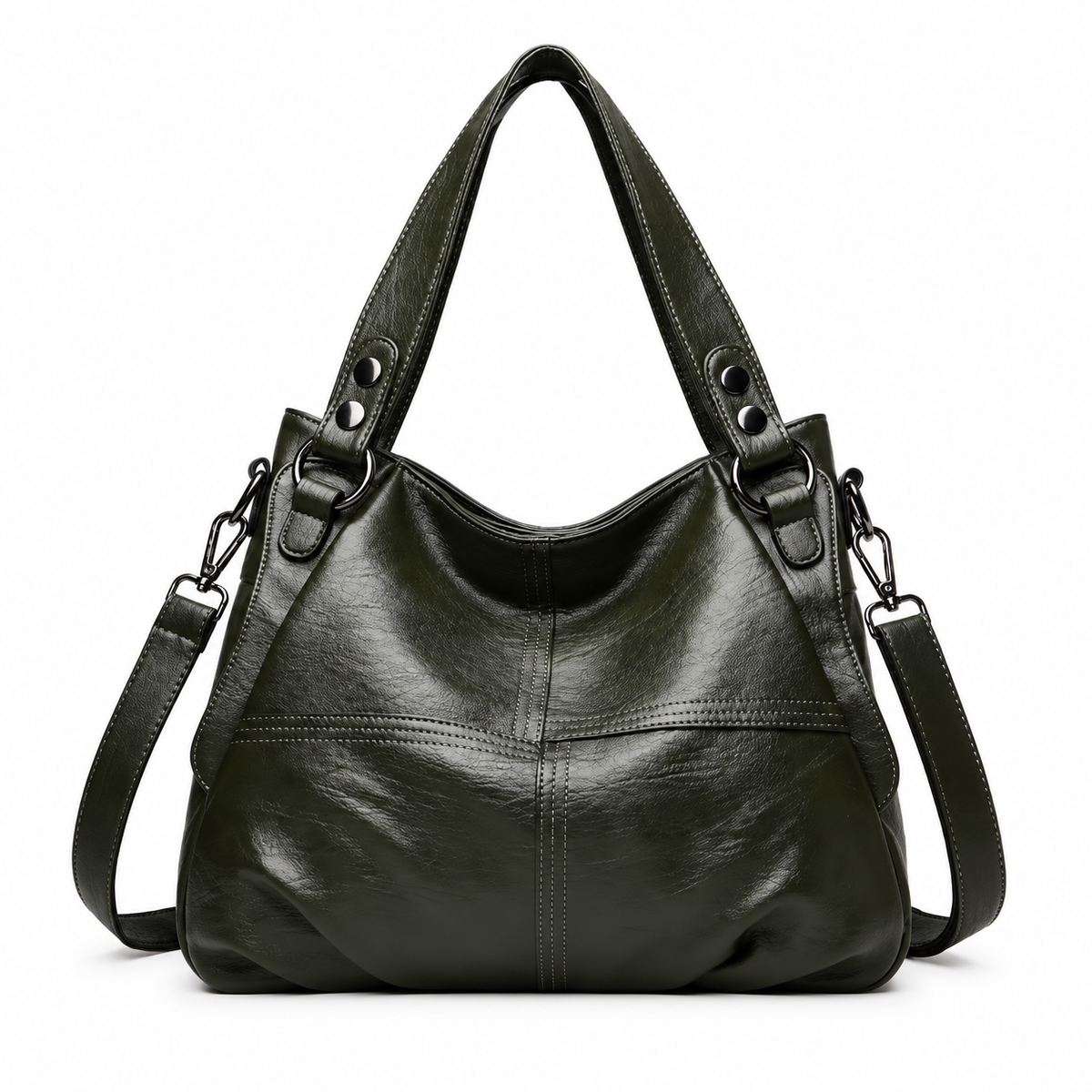 Dark Olive Slouchy Shoulder Crossbody Handbag