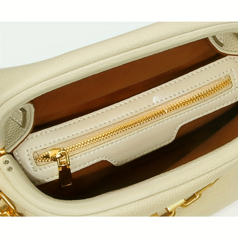 2025 New Women's Bag, Leather Crossbody Pleated Cloud Messenger Bag, Fashionable Chain Dumpling Bag, Single Shoulder Crossbody Bag