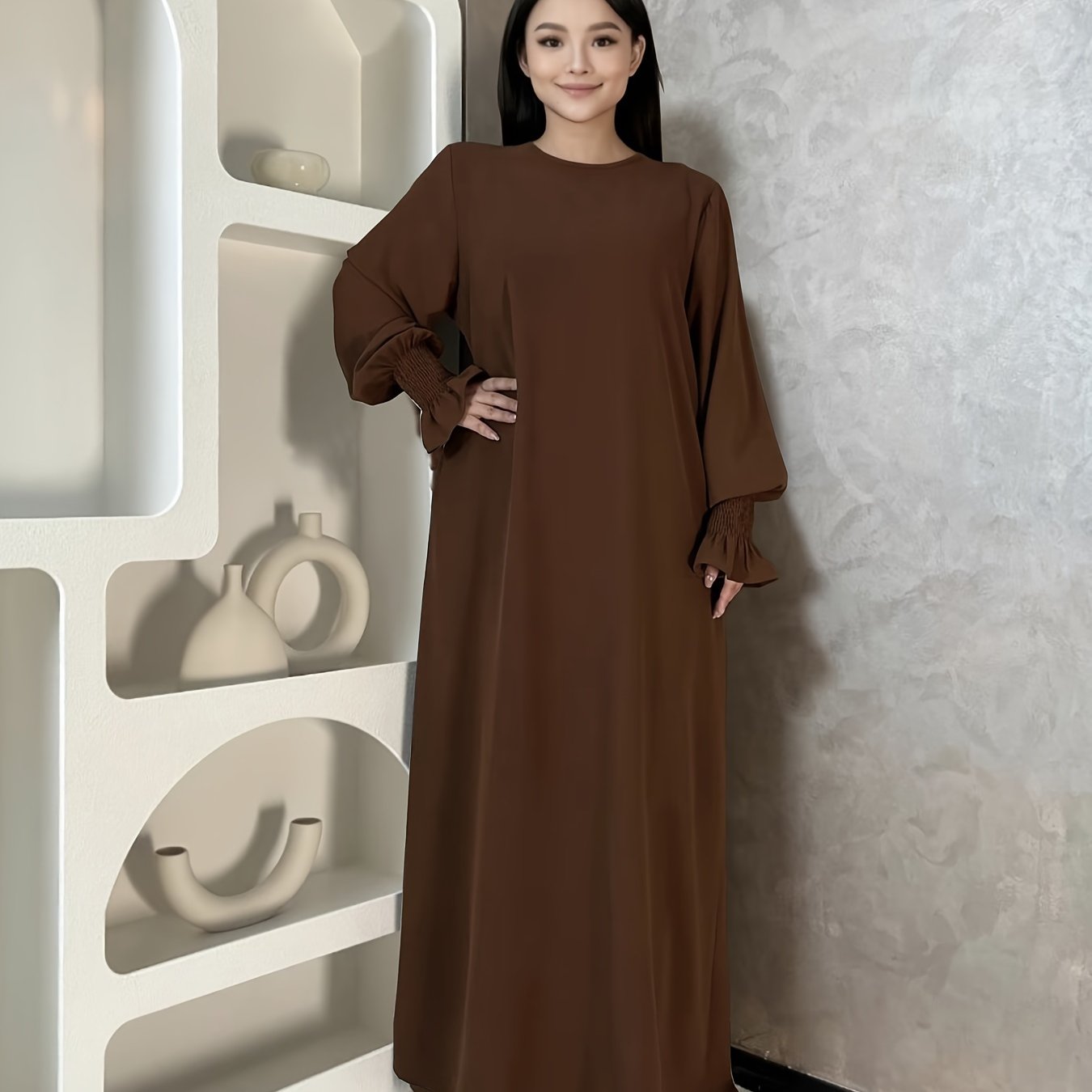 Soft Crepe Material With Pocket Muslim Lady Abaya Prayer Abaya