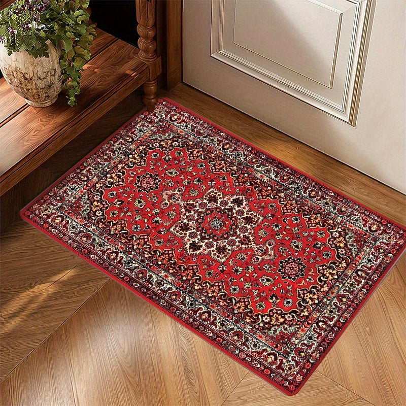 Traditional Persian Mat, Flannel, Washable Floor Mats, Soft And Non-slip, Door Floor Mat, Bathroom Floor Mat, Kitchen Floor Mat, Laundry Room, Bedroom, Living Room Mat, Low-fluff Door Mat, Indoor Door Carpet, Rugs