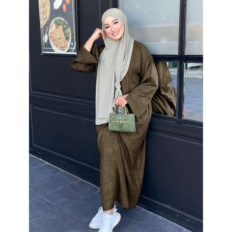 Women's Islamic Abaya Burqa - Elegant Middle Eastern Robe with Loose Fit, Modest Muslim Gown for Everyday & Special Occasions - Available in Olive Green/, Islamic Clothing for Women