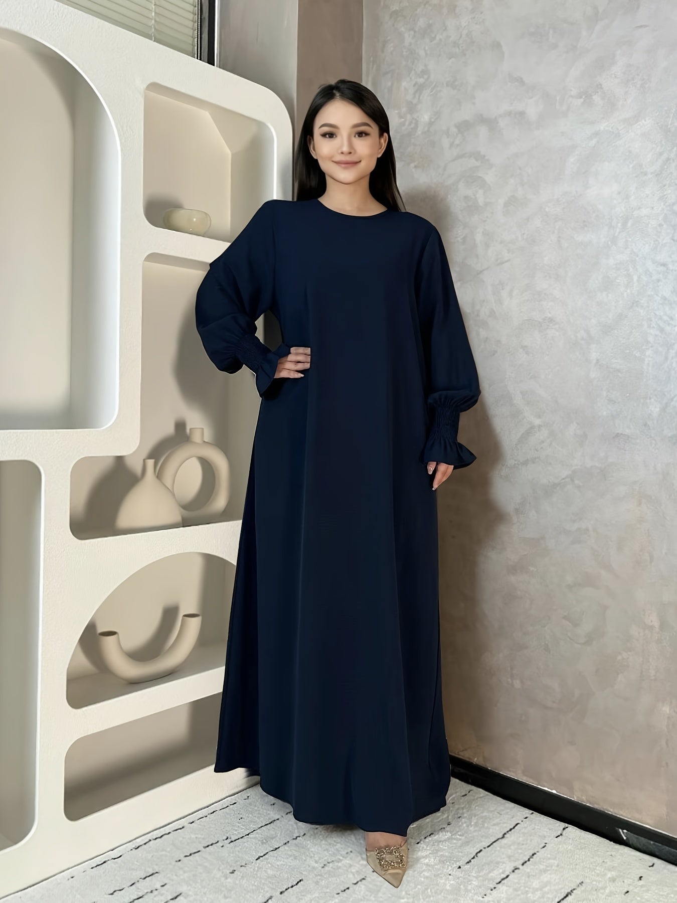 Soft Crepe Material With Pocket Muslim Lady Abaya Prayer Abaya