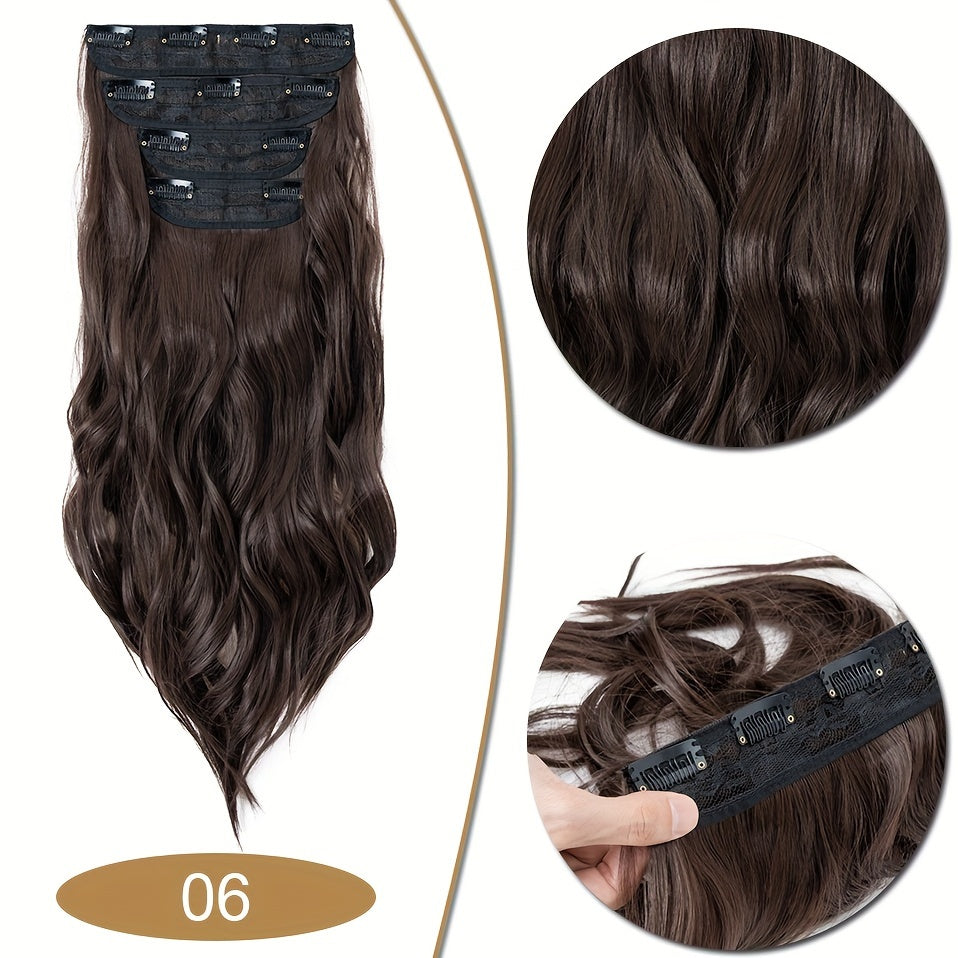 4Pcs/set 22inch Long Curly Hairpieces Ombre Hairpieces for Women