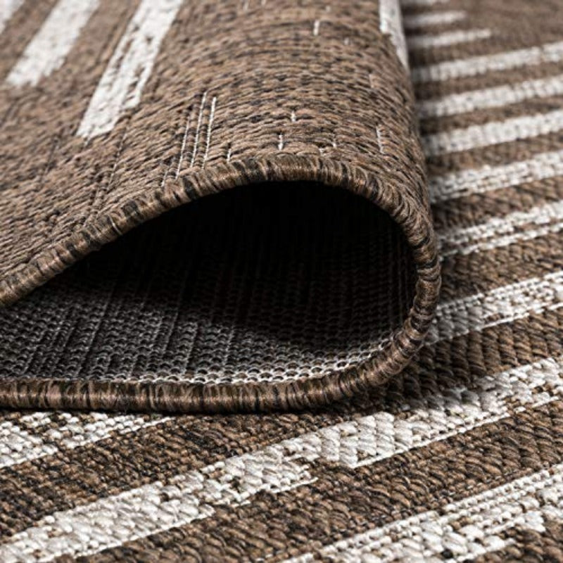 Geometric Indoor Outdoor Area Medium Rug Bohemian Contemporary Easy Cleaning Bedroom Kitchen Backyard Patio Non Shedding 3 X 5 Brown Beige
