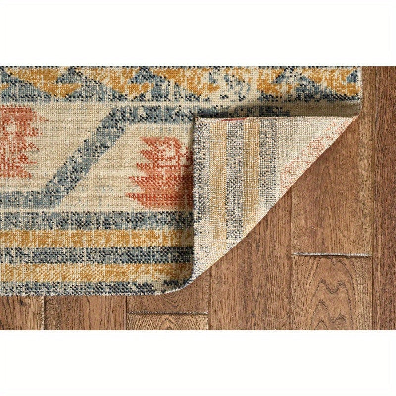Home Decor Great Zero Area Rugs Collection Ivory and Rust For Living Room, Bedroom, Entryways, Hallways, Kitchen, Home Office