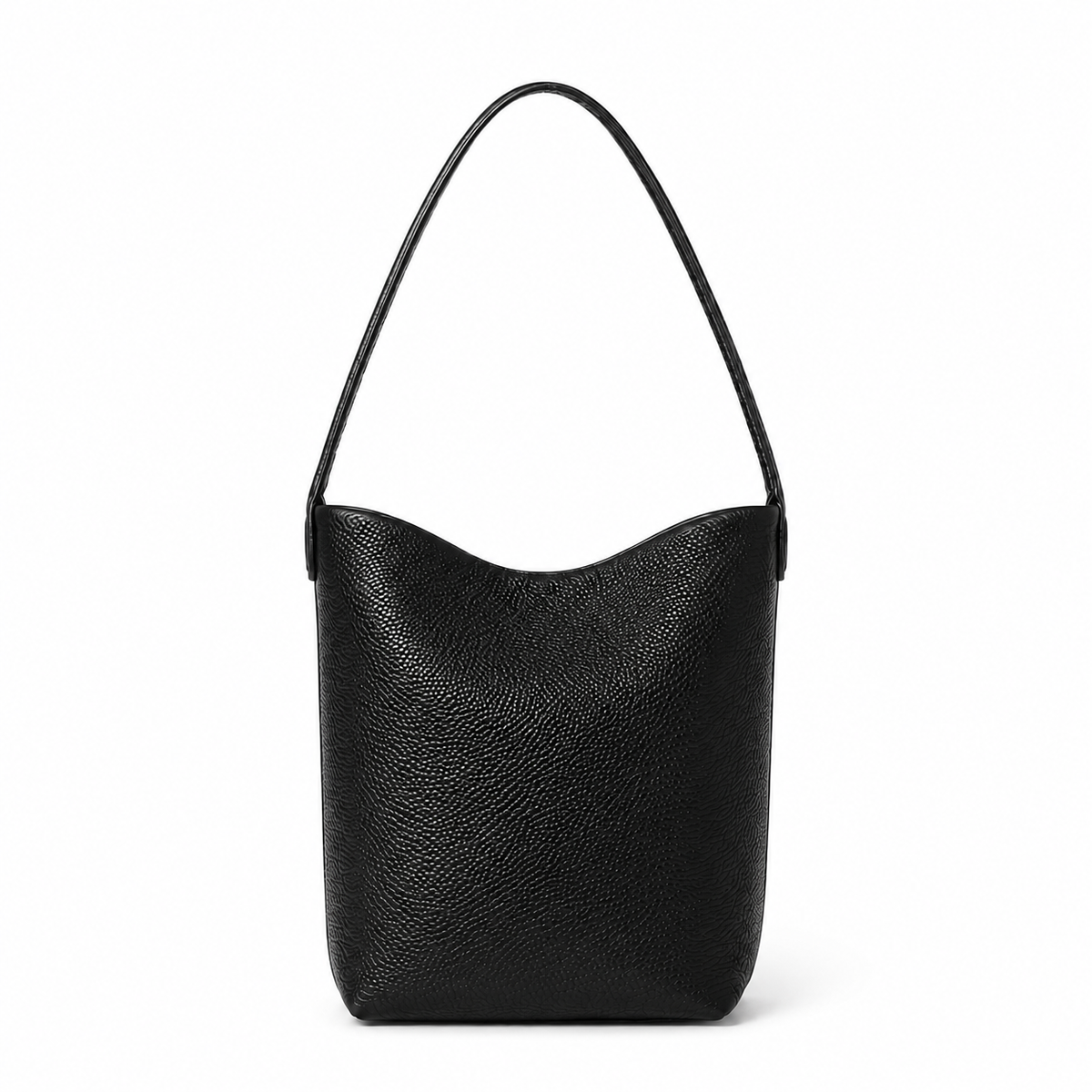 Large Black Pebbled Shoulder Bag